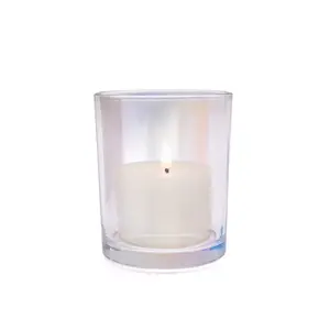 Unique empty glass candle jar creative hurricane candle holder colorful glass cup