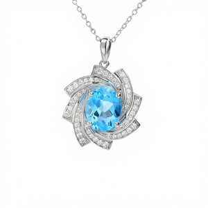 Pendentif vintage en alliage de la série Counterattack, argent 925 incrusté de cristaux et de strass - Product Image 1