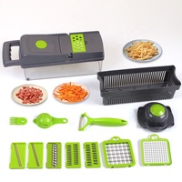 Hot Selling 12 In 1 Draagbare Multifunctionele Uiensnijder Fruitsnijder Aardappelschiller Handmatige Groentehakselaar