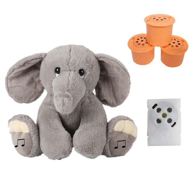 Educational Talking Singing Musical Baby Soft Baby Elephant Plush Toy Custom Audio Stuffed Animal Toy With Speaker