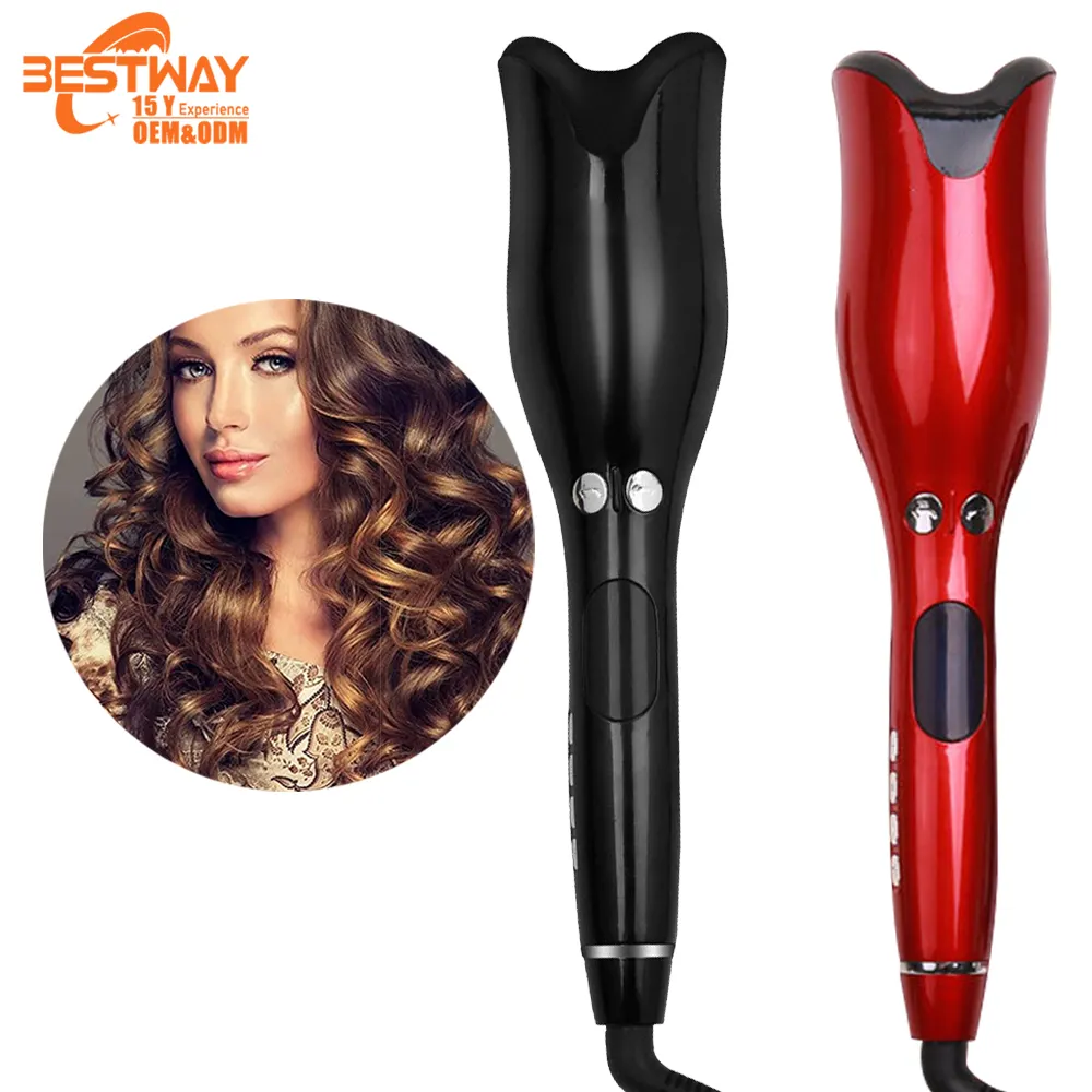 Professionele Haar Styling Tool Infrarood Snelle Verwarming Toermalijn Keramische Platen Air Spin Curling Auto Roterende Haar Krultang