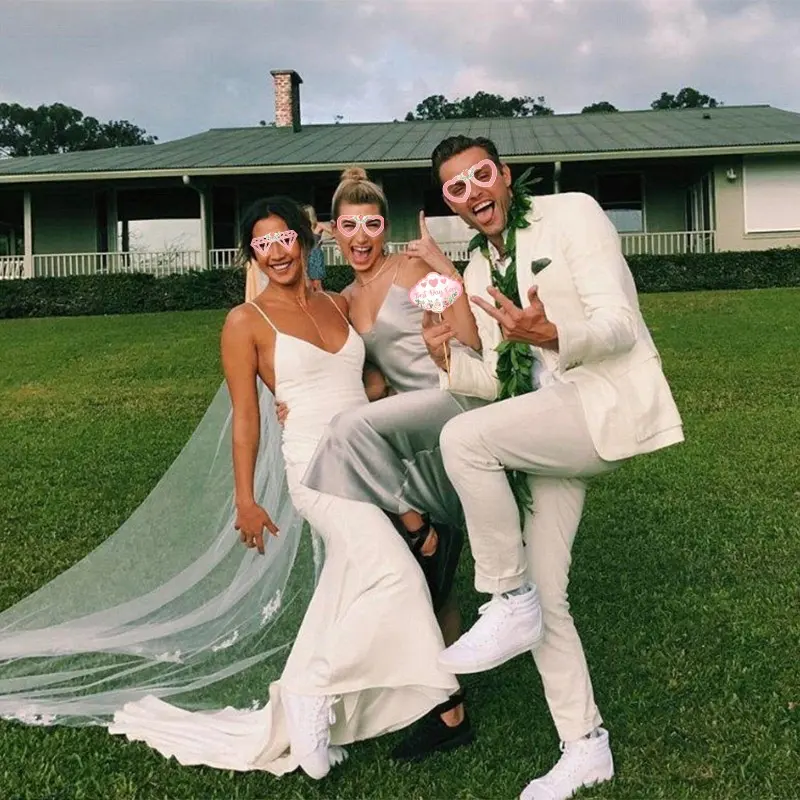 DAMAI sposa per essere oggetti di scena fotografici forniture per feste di carta per il matrimonio di san valentino addio al celibato rosa oggetti di scena