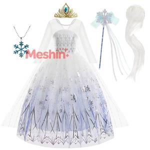 Costume de cosplay Princesse des Glaces MS, robe en polyester avec tous les accessoires comme sur la photo, pour les fêtes d'enfants - Product Image 1
