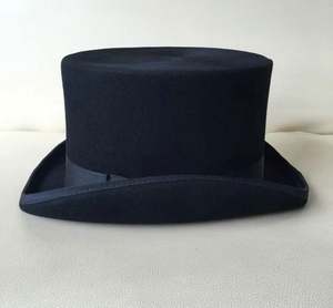 Sombrero de Copa Clásico Negro de Fieltro de Lana Británica de Alta Calidad, Corona Alta de 13.5cm, Sombrero de Lana para Caballero, Iglesia, Fiesta - Product Image 2