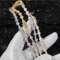 Chaîne de tennis irrégulière en or 9K-24K-Diamants de laboratoire CVD à une rangée, certifiés IGI, dépôt de 30%