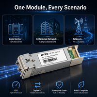 Transceptor de Fibra Óptica ZTRS de Grado Industrial, 10Gbps SFP+ 1550nm SM 40km 10G Dúplex LC, Módulo Enchufable en Caliente para Estación Base 5G