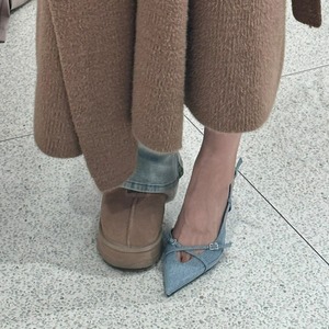 Nuevas Sandalias de Tacón de Aguja Puntiagudas de Mezclilla para Verano - Sandalias de Moda para Mujer con Punta Redonda y Estilo Elegante - Product Image 5