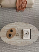 Table à café/thé en travertin naturel Wabi Sabi, décoration moderne de luxe pour villa, petit salon, maison, maison d'hôtes