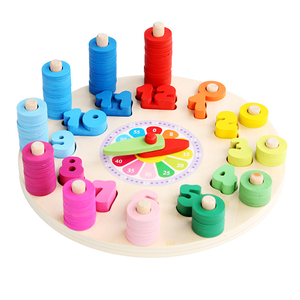 Juguetes Educativos de Madera para Niños Sunshine, Reloj <span class=keywords><strong>Despertador</strong></span> Multifuncional, Bloques de Emparejamiento Digitales, Rompecabezas para Niños de 2 a 4 Años - Product Image 2