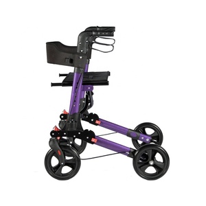 <span class=keywords><strong>Andador</strong></span> con <span class=keywords><strong>Ruedas</strong></span> Plegable de Aluminio de <span class=keywords><strong>Cuatro</strong></span> <span class=keywords><strong>Ruedas</strong></span> para Rehabilitación en el Hogar con <span class=keywords><strong>Asiento</strong></span> para Adultos - Product Image 4
