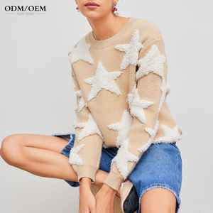 Suéter de Mujer de Alta Calidad con Patrón de Pelo de Conejo, Manga Larga, Hombros Caídos, Cuello Redondo, Suéter de Cachemira Tejido Personalizado para Invierno - Product Image 2