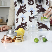Couvercles de shaker à cocktail en verre Mason doré rose personnalisés, qualité alimentaire, 70 mm, en acier inoxydable