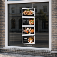 Layar LCD Digital Signage CMS Android 21,5 Inci 1500 Nits Kecerahan Tinggi untuk Restoran dan Toko Ritel, Dapat Digantung di Jendela Dalam Ruangan
