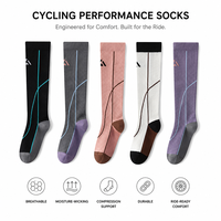 Chaussettes de cyclisme hautes pour sports de plein air, chaussettes longues côtelées à compression pour le vélo, la randonnée, le ski, pour femmes