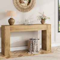 Console étroite en bois massif de luxe moderne pour couloir, design vintage long et fin
