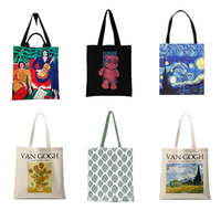 Sac fourre-tout unisexe en toile de coton vierge, personnalisable, peint à la main, couleur personnalisée, dernière mode, vente en gros, sac de courses DIY