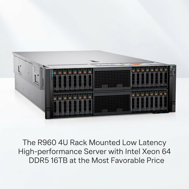 The R960 4U Rack Mounted Low Latency High-performance Server with Intel Xeon 64 DDR5 16TB at the Most Favorable Price
