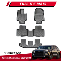 Nouveau modèle de tapis de voiture 3D en TPE, tapis de sol de voiture imperméables, tapis de sol pour Toyota Highlander 2020-2024, 7 places, rayures classiques
