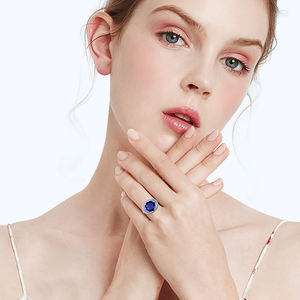 แหวนคู่เงินแท้ 925 ประดับพลอยไพลินสไตล์วินเทจ เครื่องประดับเงินแท้ 925 สำหรับผู้ชาย - Product Image 5