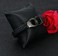 Bracelets manchettes en acier inoxydable pour hommes, accessoires de styliste en cuir à la mode pour bricolage