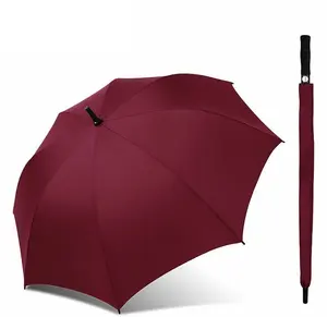 Fábrica Fornecimento windproof golf guarda-chuva 60 inch red golf guarda-chuva cor sólida fibra de vidro