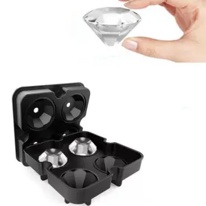 Cubitos de hielo de silicona con forma de diamante 3D, con cubierta, molde para hacer helados, novedad, gran oferta