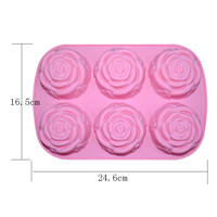 Moule à savon en silicone bleu à 6 cavités, nouvelle conception MHC, écologique, durable, fonction de fabrication de glace, moule à gâteau artisanal durable