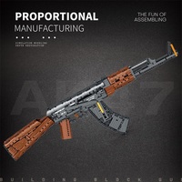 Reobrix 77005 Militer DIY AK47 Sniper Plastik Ramah Lingkungan Armas De Toys Pistol Pengisi Peluru Model Set Blok Bangunan