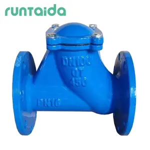 ANSI PN10 Single 1 Way Y-ball Float Ductile Iron Double Flange Ball Check Valve With Sinking Ball