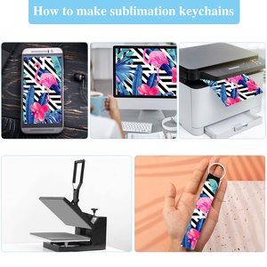 Sublimation <b>Wristlet</b> Keychain Black Neoprene <b>Wristlet</b> Strap Sublimation Wrist Lanyard Keychain Holder for DIY Crafts Girls - Product Image 4