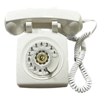 Téléphone Livre d'Or Audio Rétro Blanc Personnalisé avec Cadran Rotatif Vintage et Sonnerie Mécanique, Enregistreur de Messages Vocaux pour Mariage