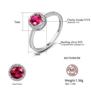 CZCITY-Anillo de piedras preciosas de Rubí, joyería de plata de ley 925, Micro pavé Eternity Band, venta al por mayor - Product Image 2