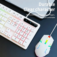 Clavier et souris filaires Km2025, best-seller, connectés directement, clavier en silicone, ensemble deux couleurs, 104/105/107 touches rétroéclairées