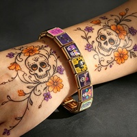 Bracelet à breloques italien Y2K personnalisé DIY, plaqué or, en acier inoxydable, style mexicain, pour femme, bijoux de mode, cadeaux