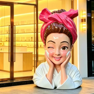 Statue <span class=keywords><strong>de</strong></span> buste <span class=keywords><strong>de</strong></span> fille en fibre <span class=keywords><strong>de</strong></span> verre, personnage féminin mignon qui cligne des yeux, pour salon <span class=keywords><strong>de</strong></span> beauté, spa, boutique - Product Image 1