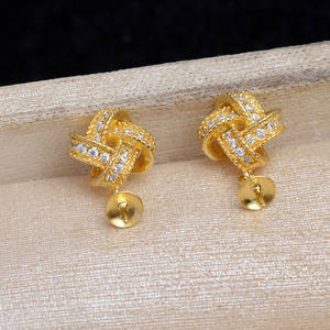 Wenchi S925 Argent Rétro Jade Marrow Mabei Support de pendentif pour boucles d'oreilles 15.4-15.6mm Accessoires DIY Bijoux de perles 15664 - Product Image 1