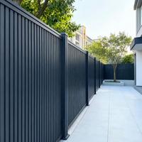 Panneau de clôture moderne en aluminium brun foncé, design à lattes décoratives, pour extérieur, jardin, clôture métallique, antirouille, pour villa résidentielle