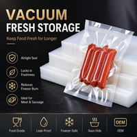 Emballage alimentaire, surface en plastique transparente, lisse, pochette de conservation alimentaire personnalisée, pré-coupée, fermeture à 3 côtés, sac sous vide en Mylar pour la viande