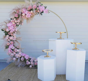 Iangel hiển thị nhà máy bán buôn rõ ràng Acrylic Hexagon plinth trang trí đám cưới kệ trưng bày - Product Image 6