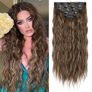 Extensiones <span class=keywords><strong>de</strong></span> Cabello con Clip, Ondas Largas y Gruesas, con Encaje Invisible, Naturales y Suaves, Voluminosas y Esponjosas - Product Image 5