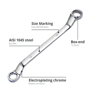 12pcs Industrial Grade Mirror Polished Metric Double Box Wrench <b>Set</b> Steel Heat Treated OEM Deep Offset - Product Image 2