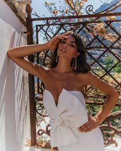 2023 Mulheres Slim V-Neck Preto Branco Senior Vestido Fenda Irregular Malha Saia Apertada Vestidos De Gala Novo Vestido De Noite - Product Image 3
