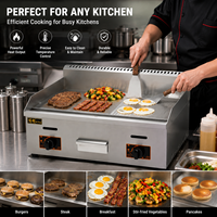 Plancha Eléctrica de Gran Superficie, Parrilla Plana de Alta Resistencia para Cocina Comercial y Servicios de Catering