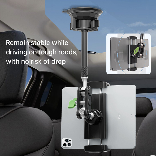 Heavy Duty Strong Suction Cup Mount Tablet PC Holder for Car Windshield Window Sunroof for 4"-12.9" Tablets and Phones