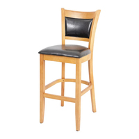 Tabouret de bar vintage en bois massif, chaise de bistrot à thème musical, tabouret de bar américain commercial, mobilier de pub personnalisable