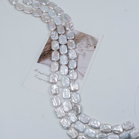 Collier de perles d'eau douce baroques carrées plates de grande taille, perles carrées de 15-20 mm pour la fabrication de bijoux faits main, vente en gros en vrac