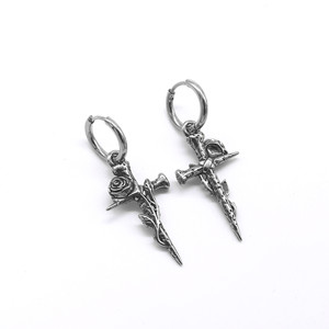 Yunnique – boucles d'oreilles croisées en acier titane pour hommes et femmes, bijoux unisexes à la mode Hip Hop, Design tendance 2024 - Product Image 5