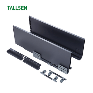 TALLSEN High Quality Wholesale Soft Close Metal Kitchen System Undermount Drawer Slide Slim Tandem Box With Glass