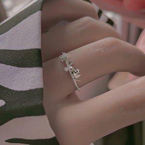 Floral <b>Cat</b> Ring For Women Open Design Simple Stylish <b>Gift</b> Jewelry - Product Image 3