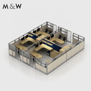 M & W Mỹ hiện đại 4-người văn phòng bảng điều chỉnh bàn đồ nội thất linh hoạt mô-đun tủ cho hội thảo ngân hàng Máy Trạm - Product Image 6